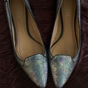Oil slick flat mules - Masiero